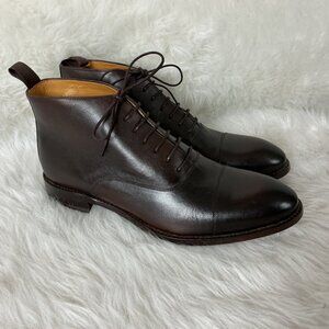 Beckett Simonon Brown Leather Cap Toe Lace Up Handcrafted Fonseca Boots 9.5
